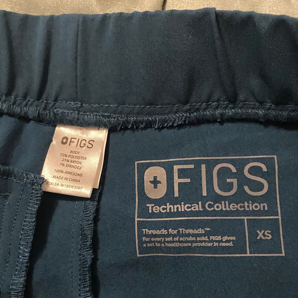 Figs Teal Drawstring Pants - Picture 6 of 6